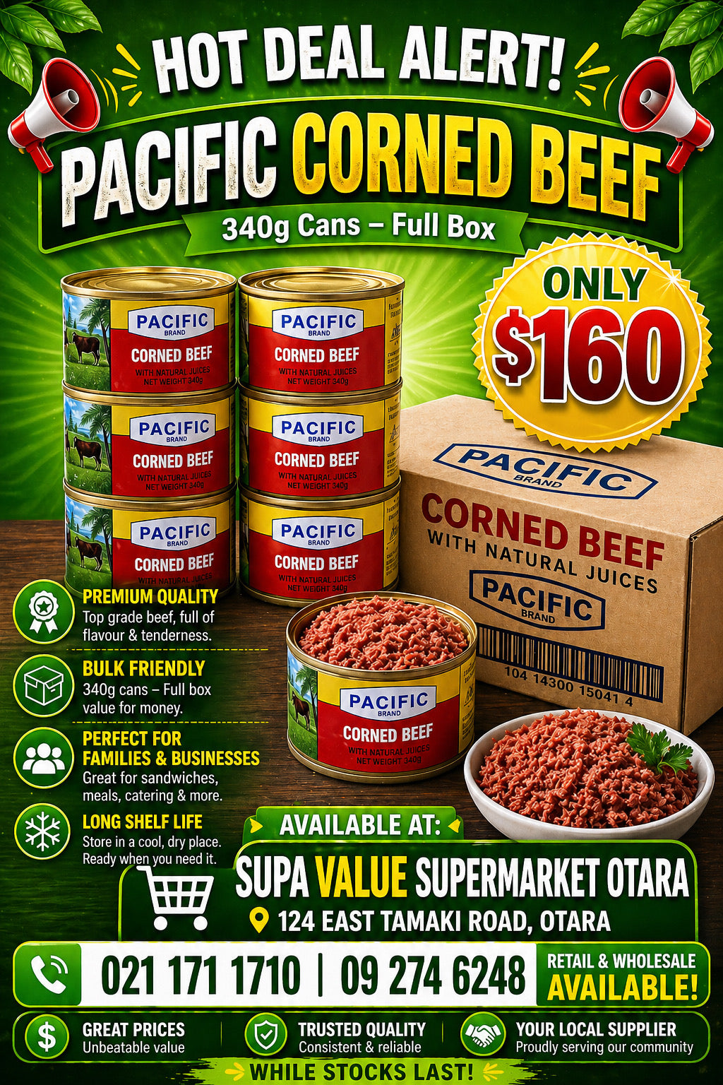 PACIFIC CORNED BEEF 340g BOX