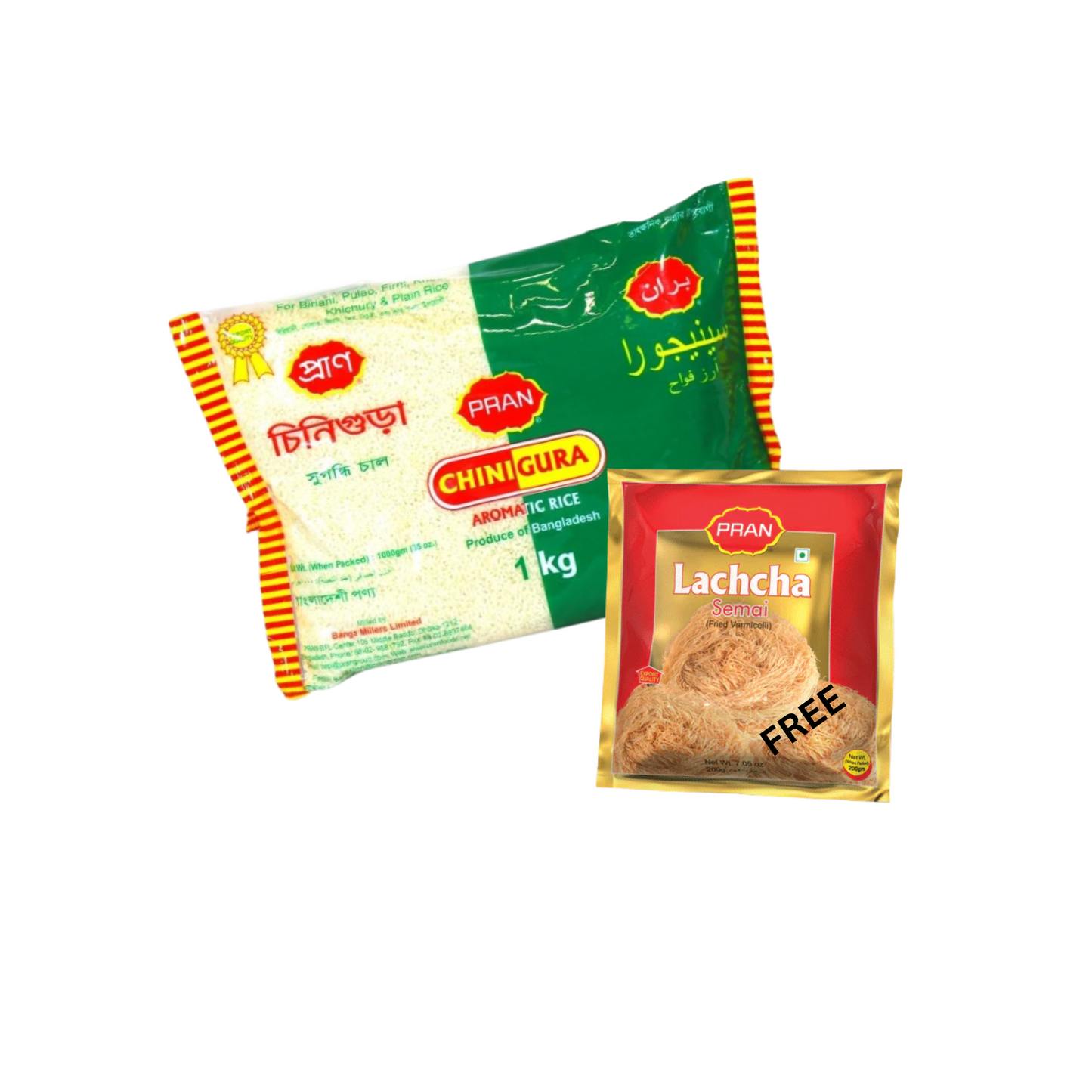 1 KG CHINIGURA RICE + 1 FREE PRAN LACHCHA SEMAI